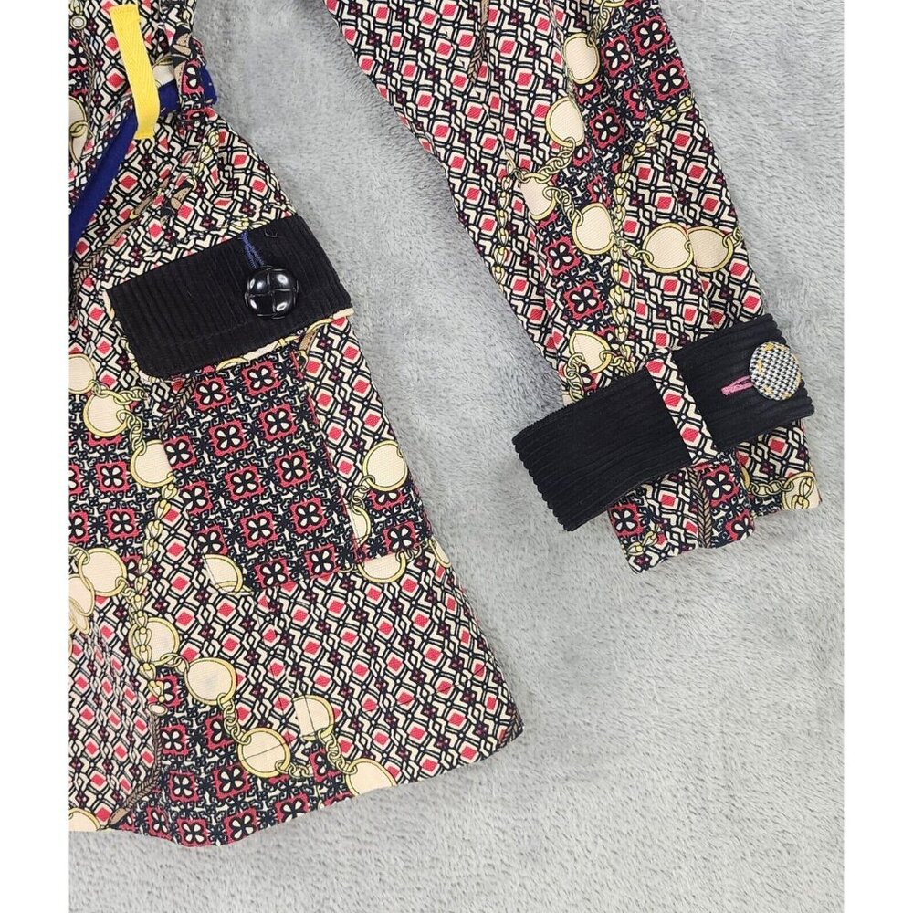 Ivy Jane Jacket Womens Small Multicolor Retro Button Front Belted Long Sleeve - Picture 9 of 12